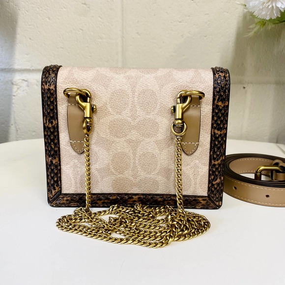 Coach 89237 Hutton Belt Bag In Blocked Signature Canvas With Snakeskin Detail - Picture 4 of 10